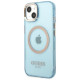 Guess Gold Outline Translucent MagSafe case for iPhone 13 - blue