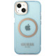 Guess Gold Outline Translucent MagSafe case for iPhone 13 - blue