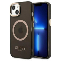 Guess Gold Outline Translucent MagSafe case for iPhone 13 - black