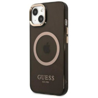 Guess Gold Outline Translucent MagSafe case for iPhone 13 - black