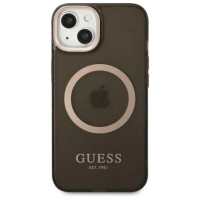 Guess Gold Outline Translucent MagSafe case for iPhone 13 - black