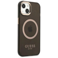 Guess Gold Outline Translucent MagSafe case for iPhone 13 - black