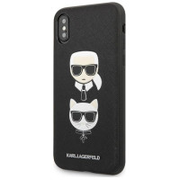 Karl Lagerfeld Saffiano Karl&Choupette Head case for iPhone XS Max - black