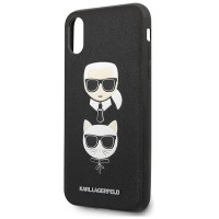 Karl Lagerfeld Saffiano Karl&Choupette Head case for iPhone XS Max - black