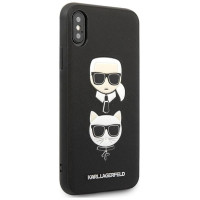 Karl Lagerfeld Saffiano Karl&Choupette Head case for iPhone XS Max - black