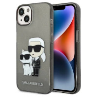 Karl Lagerfeld Glitter Karl&Choupette case for iPhone 14 Plus - black