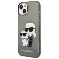 Karl Lagerfeld Glitter Karl&Choupette case for iPhone 14 Plus - black