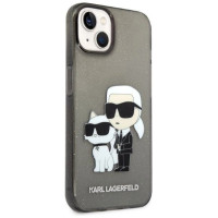 Karl Lagerfeld Glitter Karl&Choupette case for iPhone 14 Plus - black