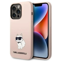 Karl Lagerfeld Silicone Choupette case for iPhone 14 Pro Max - pink