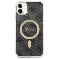 Guess Set Guess GUBPN61H4EACSK Case+Charger iPhone 11 6.1" black/black hard case 4G Print MagSafe
