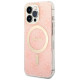 Guess Set Guess GUBPP13LH4EACSP Case+ Charger iPhone 13 Pro pink/pink hard case 4G Print MagSafe