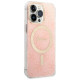 Guess Set Guess GUBPP13LH4EACSP Case+ Charger iPhone 13 Pro pink/pink hard case 4G Print MagSafe