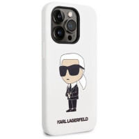 Karl Lagerfeld KLHCP14LSNIKBCH iPhone 14 Pro 6.1" hardcase white/white Silicone Ikonik