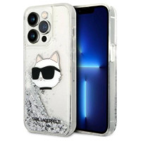 Karl Lagerfeld KLHCP14XLNHCS iPhone 14 Pro Max 6.7" silver/silver hardcase Glitter Choupette Head