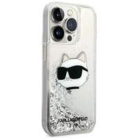 Karl Lagerfeld KLHCP14XLNHCS iPhone 14 Pro Max 6.7" silver/silver hardcase Glitter Choupette Head