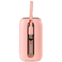 Joyroom mini powerbank 10000mAh Colorful Series 22.5W with 2 built-in USB C and Lightning cables pink (JR-L012)