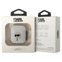 Karl Lagerfeld KLA2HNIKTCT AirPods 1/2 cover transparent Karl`s Head