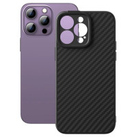 Baseus Armored case for iPhone 14 Pro compatible with MagSafe Baseus Synthetic Fiber tempered glass - black