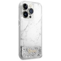 Guess GUHCP14LLCSGSGH iPhone 14 Pro 6.1" white/white hardcase Liquid Glitter Marble
