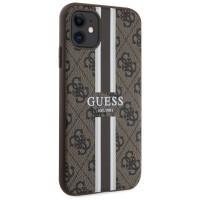 Guess GUHMN61P4RPSW iPhone 11 / Xr brown/brown hardcase 4G Printed Stripes MagSafe