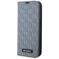 Karl Lagerfeld KLBKP14LSAKLHPG iPhone 14 Pro 6.1" bookcase silver/silver Saffiano Monogram
