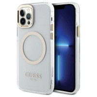 Guess Etui Guess Metal Outline Magsafe na iPhone 12 / iPhone 12 Pro - złote