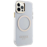 Guess Etui Guess Metal Outline Magsafe na iPhone 12 / iPhone 12 Pro - złote