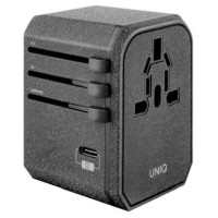 Uniq Voyage LITHOS Collective 33W 2xUSB PD 18W QC 3.0 travel adapter - gray