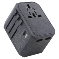 Uniq Voyage LITHOS Collective 33W 2xUSB PD 18W QC 3.0 travel adapter - gray