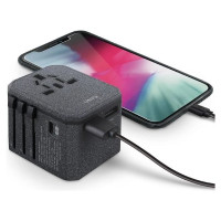 Uniq Voyage LITHOS Collective 33W 2xUSB PD 18W QC 3.0 travel adapter - gray