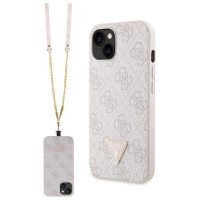 Guess GUHCP14XP4TDSCPP case for iPhone 14 Pro Max 6.7" - pink Crossbody 4G Metal Logo