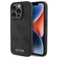 Guess Leather 4G Stamped case for iPhone 15 Pro - black