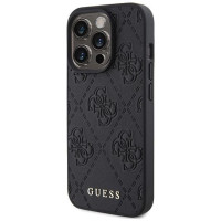 Guess Leather 4G Stamped case for iPhone 15 Pro - black