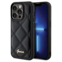 Guess Quilted Metal Logo case for iPhone 15 Pro - black