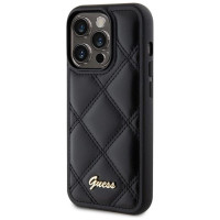 Guess Quilted Metal Logo case for iPhone 15 Pro - black