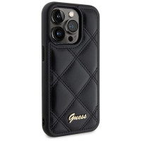 Guess Quilted Metal Logo case for iPhone 15 Pro - black