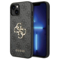Guess 4G Big Metal Logo iPhone 15 Plus Case - Gray