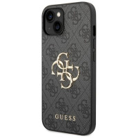 Guess 4G Big Metal Logo iPhone 15 Plus Case - Gray