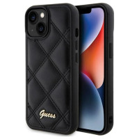 Guess Quilted Metal Logo case for iPhone 15 - black