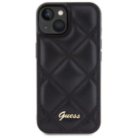 Guess Quilted Metal Logo case for iPhone 15 - black