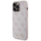 Guess 4G Metal Gold Logo case for iPhone 15 Pro Max - pink