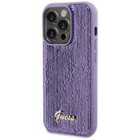 Guess Sequin Script Metal case for iPhone 15 Pro Max - purple