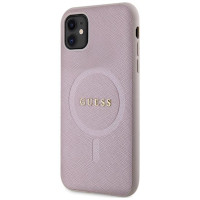 Guess GUHMN61PSAHMCP case for iPhone 11 / Xr - pink Saffiano MagSafe