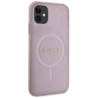 Guess GUHMN61PSAHMCP case for iPhone 11 / Xr - pink Saffiano MagSafe