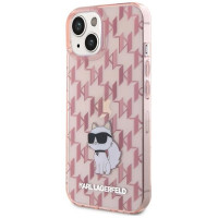 Karl Lagerfeld Monogram Choupette case for iPhone 15 - pink