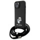 Karl Lagerfeld Crossbody Saffiano Metal Pin Karl & Choupette case for iPhone 15 - black