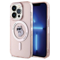 Karl Lagerfeld IML Choupette MagSafe case for iPhone 15 Pro Max - pink