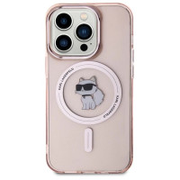 Karl Lagerfeld IML Choupette MagSafe case for iPhone 15 Pro Max - pink
