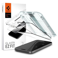 Spigen Glas.tR EZ Fit FC Tempered Glass for iPhone 15 Plus - Black 2 pcs.