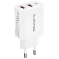 Wozinsky CWCUCW 30W USB-C / 2 x USB-A wall charger - white